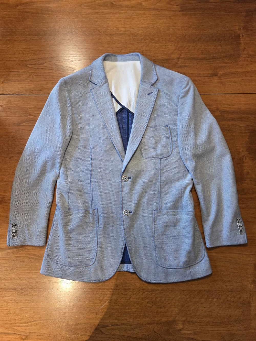 Blue Industry Light Blue Textured Sport Coat -